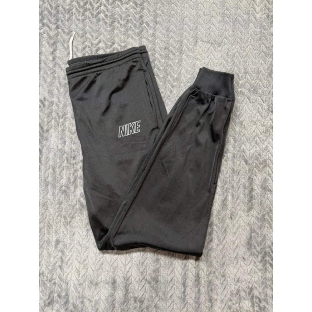 Vintage Nike Mens Track Pants Black Tapered Joggers Zipper Cuffs Size M 0601